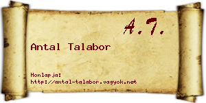 Antal Talabor névjegykártya